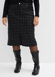 Džínová sukně se štrasovou aplikací, bonprix