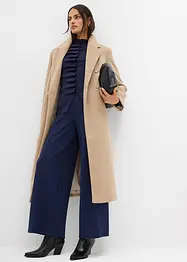 Dvouřadý kabát ve vlněném vzhledu, bonprix