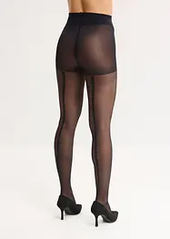 Punčochové kalhoty s pohodlným nápletem, se srdíčky na zadní straně, s recyklovaným polyamidem, 30den, bonprix