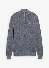 Svetr s límečkem na zip, s čistou bavlnou, bonprix