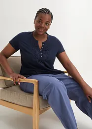 Tričko ze žíhaného vlákna, krátký rukáv, bonprix