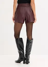 Šortky z umělé kůže, s opaskem, bonprix