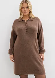 Krátké pletené šaty s knoflíkovou lištou, bonprix