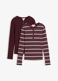 Žebrované tričko s dlouhým rukávem, ze směsi s organickou bavlnou, bonprix