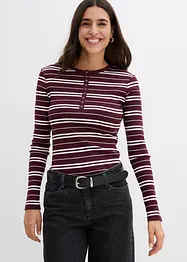 Žebrované tričko s dlouhým rukávem, ze směsi s organickou bavlnou, bonprix