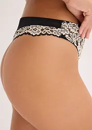 Kalhotky tanga z dvoubarevné krajky, bonprix