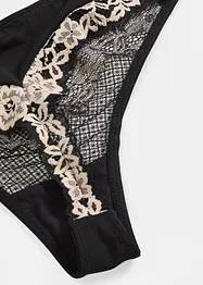 Kalhotky tanga z dvoubarevné krajky, bonprix