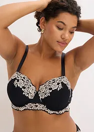 Balkonetová podprsenka s dvoubarevnou krajkou (2 ks v balení), bonprix