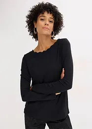 Triko se zvlněnými okraji, z materiálu Punto di Roma, bonprix