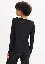 Triko se zvlněnými okraji, z materiálu Punto di Roma, bonprix