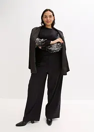 Svetr z jemné pleteniny, s pajetkami na rukávech, bonprix