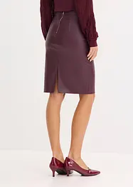 Sukně ke kolenům, z umělé kůže, s přiléhavým střihem, bonprix