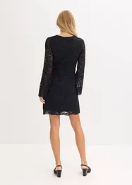 Krajkové šaty s trumpetovými rukávy, bonprix