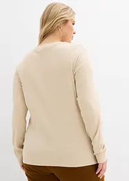 Žebrované tričko s dlouhým rukávem z čisté bavlny, bonprix