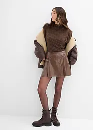 Krátká sukně z umělé kůže, s protizáhyby, bonprix