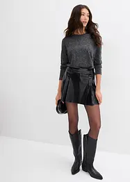 Triko s dlouhým rukávem a třpytivou přízí, bonprix