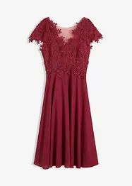 Midi šaty z něžného tylu, s krajkou, bonprix