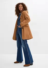 Džíny do zvonu, High Waist, aplikace z nýtků, bonprix