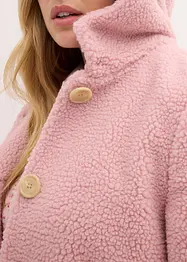 Plyšový kabát s kapucí a kapsami, bonprix