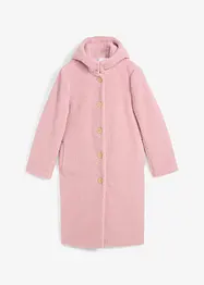 Plyšový kabát s kapucí a kapsami, bonprix