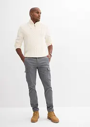Strečové cargo kalhoty z robustní organické bavlny, Regular Fit, Straight, bonprix