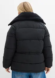 Prošívaná bunda s límcem z medvídkového plyše, bonprix