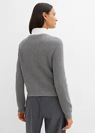 Pletený kabátek s ozdobnými knoflíky, z vlněné směsi, bonprix