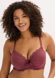 Vyztužená podprsenka s boxerskými zády, s krajkou, bonprix