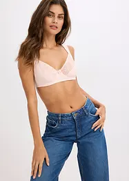 Podprsenka s kosticemi, organickou bavlnou a krajkou (2 ks v balení), bonprix