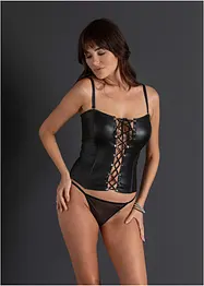 Živůtek se šněrováním, z materiálu s mokrým vzhledem, bonprix