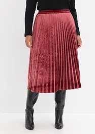 Plisovaná sukně z jemného sametu, bonprix