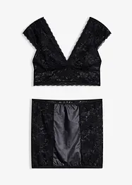 Podprsenkový top + sukně (2dílná souprava), bonprix