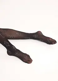 Punčochové kalhoty s třpytivým vánočním potiskem, bonprix