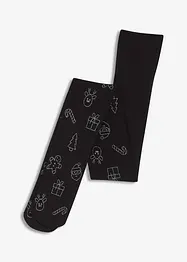 Punčochové kalhoty s třpytivým vánočním potiskem, bonprix