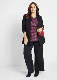 Puntíkované bavlněné triko s rozparky po stranách, dlouhý rukáv, bonprix