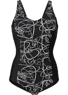 Stahovací jednodílné plavky, lehký tvarující efekt, s výstřihem do V, bonprix