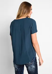 Halenka s krátkým rukávem, ze splývavé viskózy, bonprix