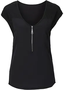 Tričko s krajkovou vsadkou, bonprix