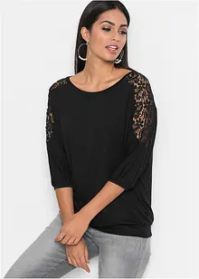 Oversized triko s krajkou, bonprix