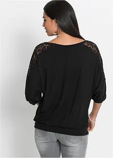 Oversized triko s krajkou, bonprix