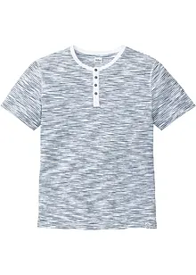 Tričko Henley, krátký rukáv, z čisté bavlny, bonprix