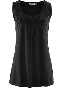 Bavlněný top s krajkou, bonprix