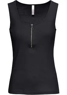 Žebrovaný top se zipem, bonprix