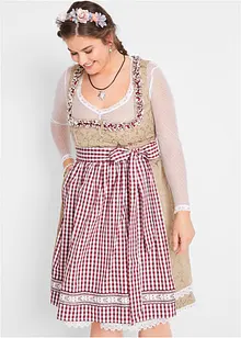 Dirndl se zástěrou, délka ke kolenům, bonprix