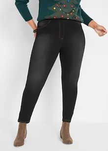 High Waist jeggings, ealstické, s termo funkcí, pohodlná pasovka, bonprix