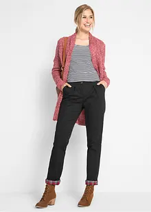 Termo chino kalhoty s kostkovanou podšívkou, bonprix