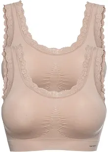 Bezešvý podprsenkový top Feel Comfort (2 ks v balení), bonprix
