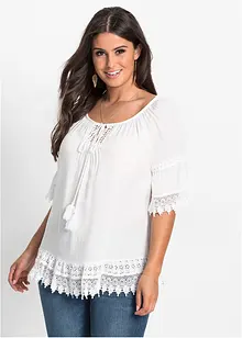 Tunika s krajkou, z měkké viskózy, bonprix