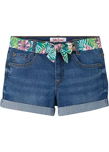 Džínové šortky, Mid Waist, s páskem, bonprix