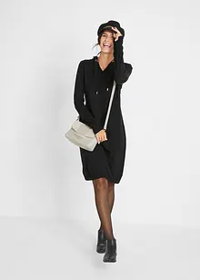 Pletené šaty s kapucí, bonprix